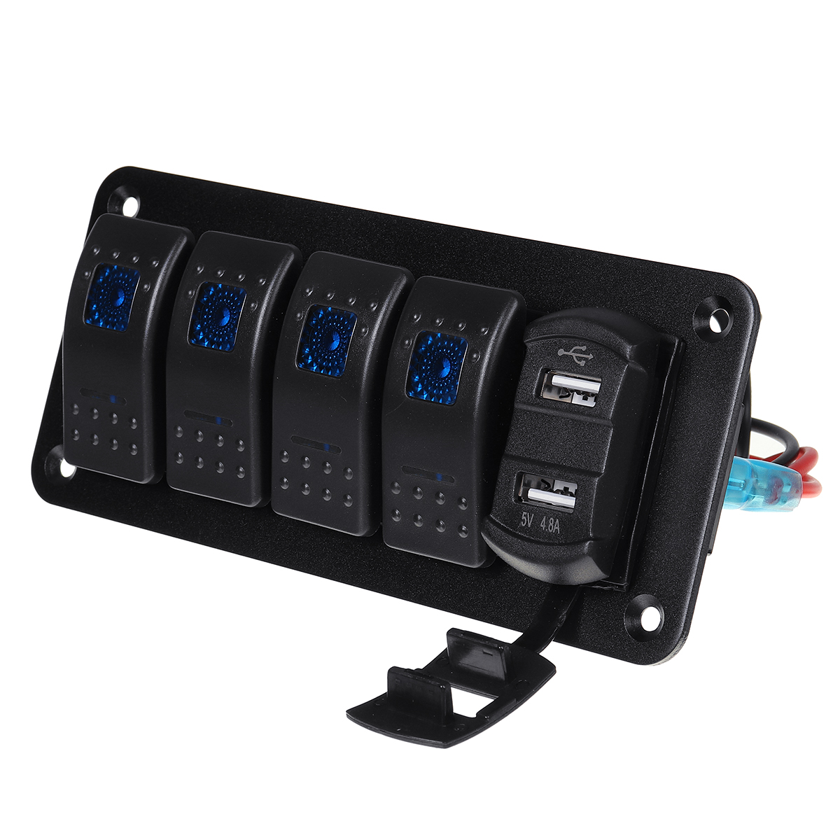 12V-24V-ON-OFF-Toggle-Rocker-Switch-LED-Panel-Dual-USB-Charger-Voltmeter-For-Car-Marine-Boat-1809844