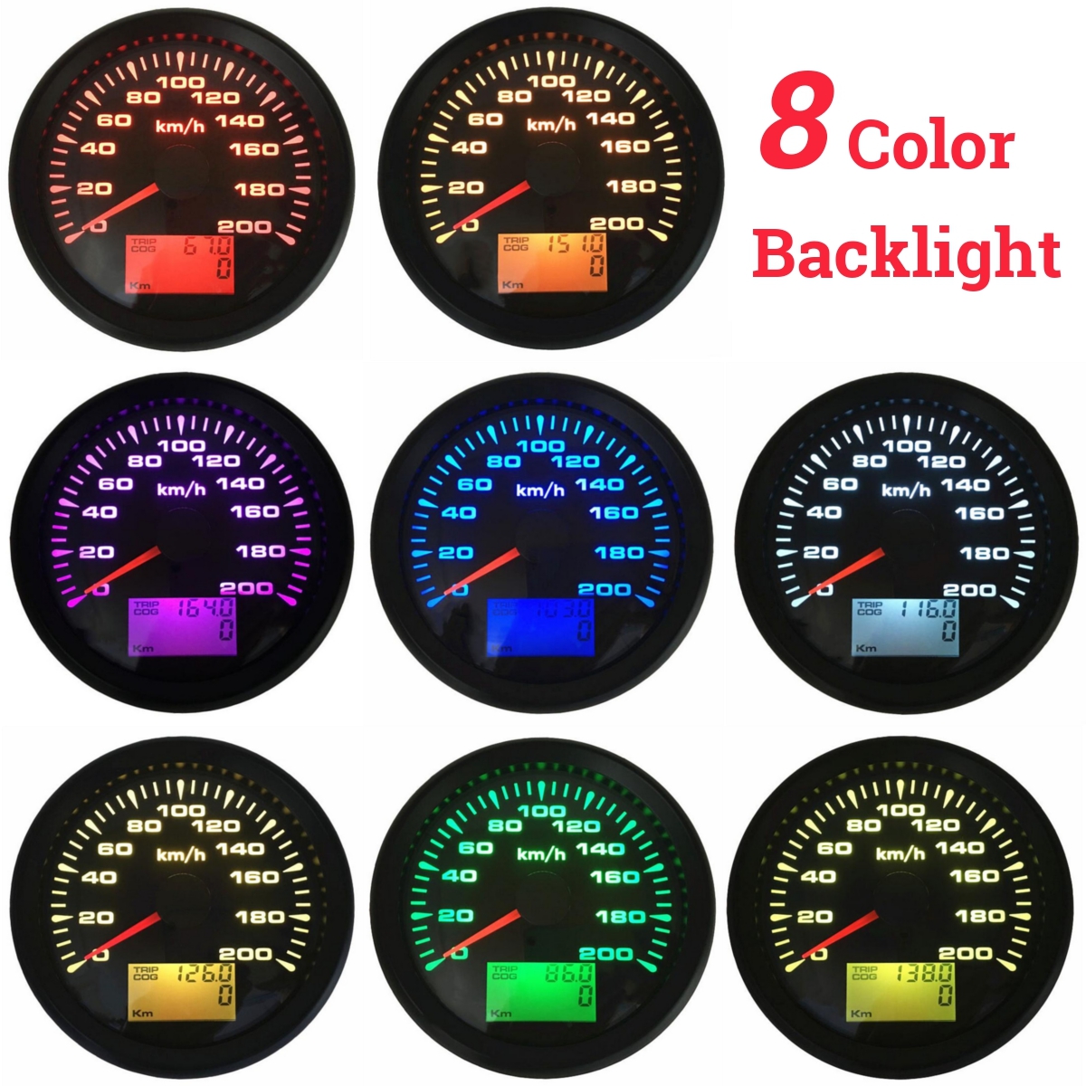 85mm-9-32V-120kmh-200kmh-GPS-Speedometer-Odometers-Gauge-LCD-Display-With-8-Color-Backlight-1788581