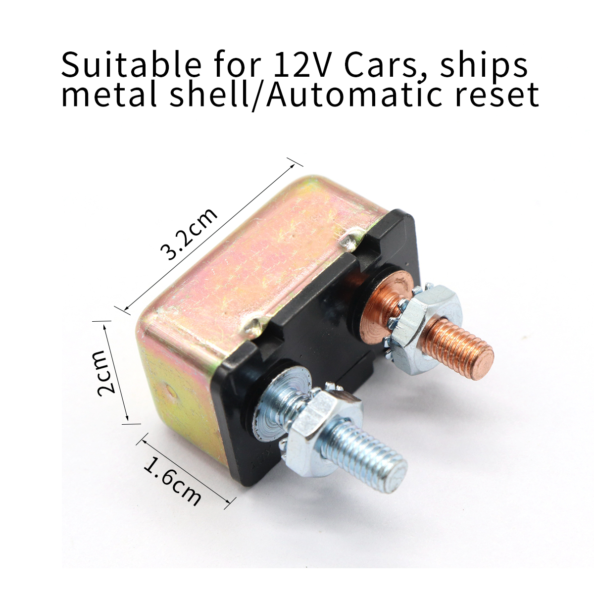 Auto-Reset-10A15A20A25A30A40A50A-Circuit-Breaker-Fuse-Dual-Battery-Car-Caravan-Boat-Bolt-1449677