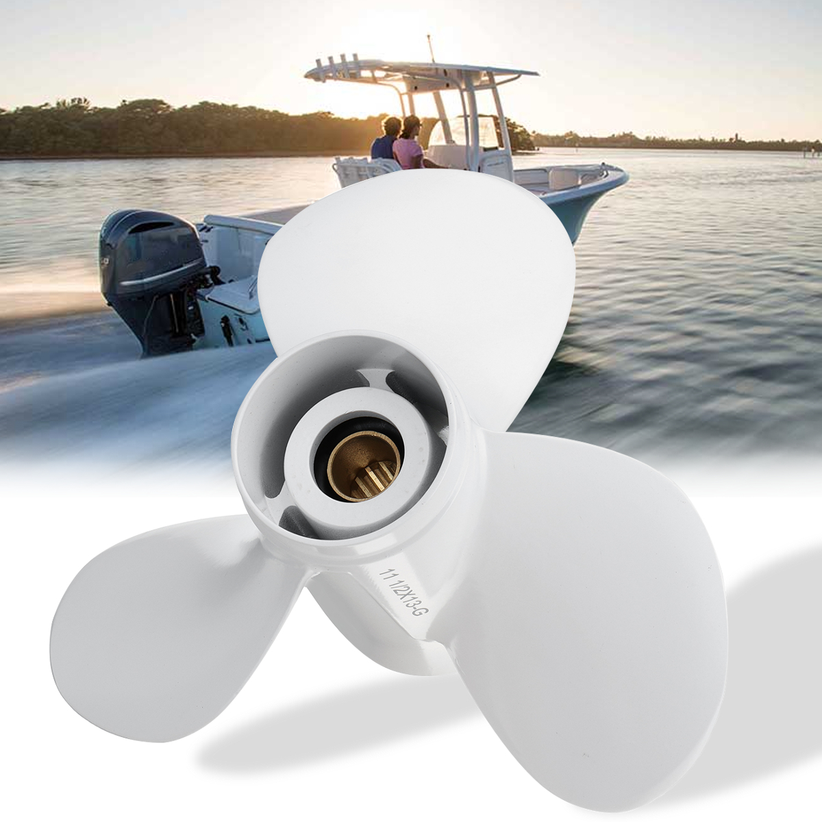 11-12-X-13-Pitch-Outboard-Propeller-Aluminum-For-Yamaha-25HP-60HP-663-45974-02-98-1388866