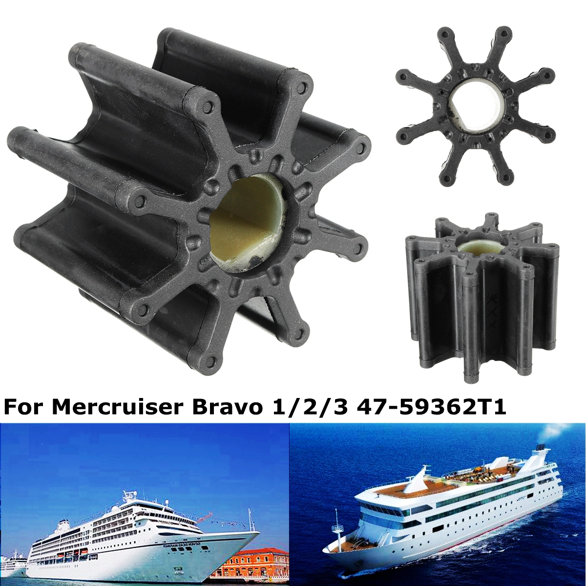 Sea-Water-Pump-Rubber-Impeller-For-Mercruiser-Bravo-123-47-59362T1-Black-1539787