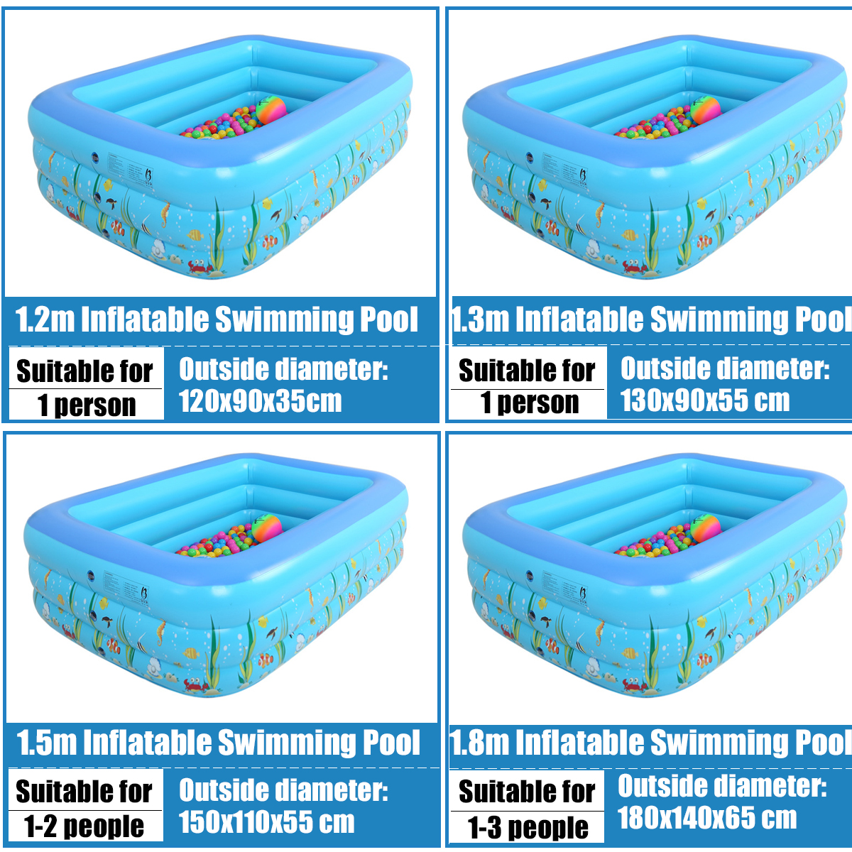 120cm130cm150cm180cm-Aufblasbar-Schwimmbad-Inflatable-Swimming-Pool-Quick-Up-Pools-Home-1819752