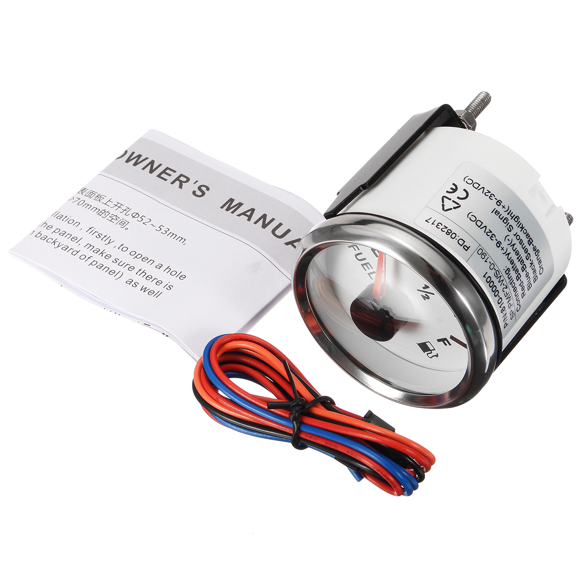 1224V-52mm-0-190ohms-Marine-Boat-Fuel-Oil-Tank-Level-Gauge-Indicator-Multi-Plug-1220211