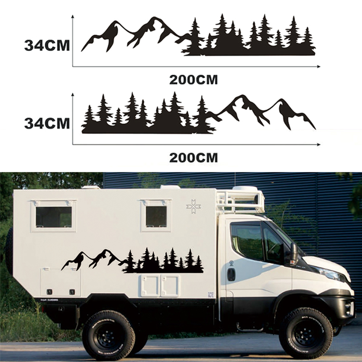 200x34cm-Sticker-Graphics-Decal-Snowy-Mountain-Range-For-Camper-Van-Motorhome-Car-Caravan-Boat-1758150
