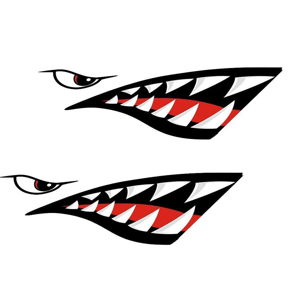 2pcs-Shark-Teeth-Mouth-Decal-Stickers-For-Kayak-Canoe-Dinghy-Boat-Car-Decoration-Waterproof-1701002