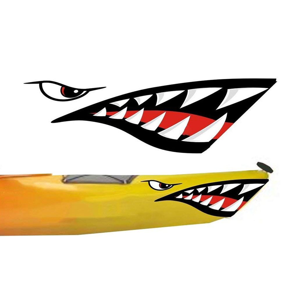 2pcs-Shark-Teeth-Mouth-Decal-Stickers-For-Kayak-Canoe-Dinghy-Boat-Car-Decoration-Waterproof-1701002