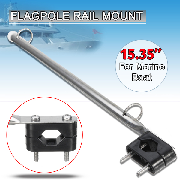 39cm-Stainless-Steel-Marine-Flag-Staff-Pole-Rail-Mount-For-Yachts-Boats-1185696