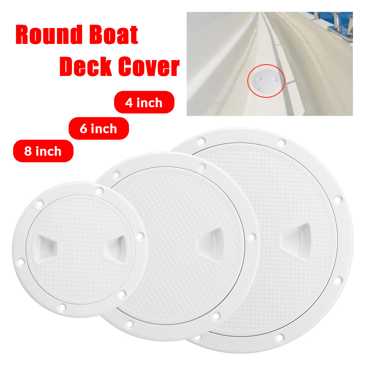 468-Inch-Round-Deck-Plate-Cover-For-Yacht-Boat-Accessorise-Marine-ABS-White-1582302