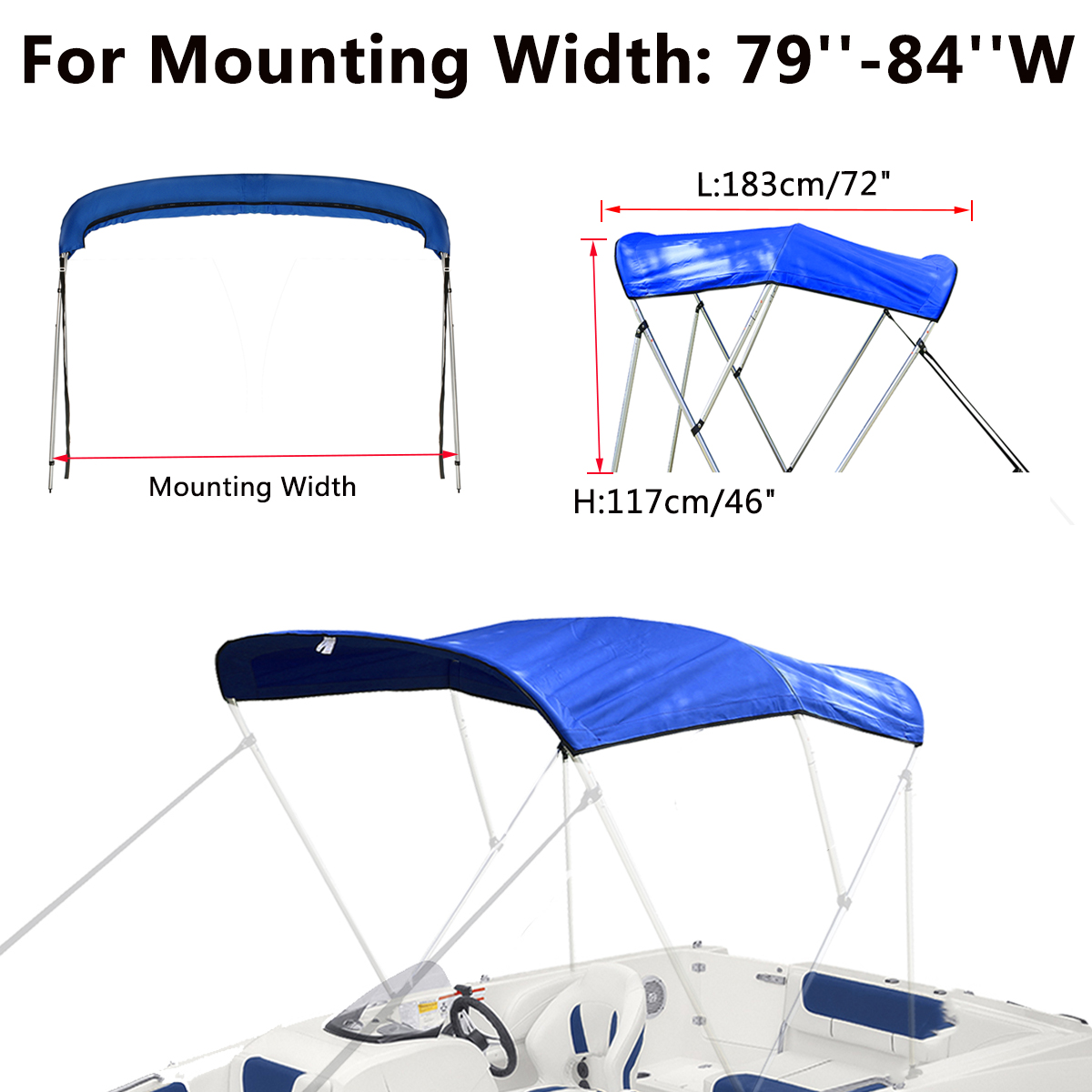 600D-3-Bow-Bimini-Top-Replacement-Canvas-Cover-with-Boot-without-Frame-Blue-1791070