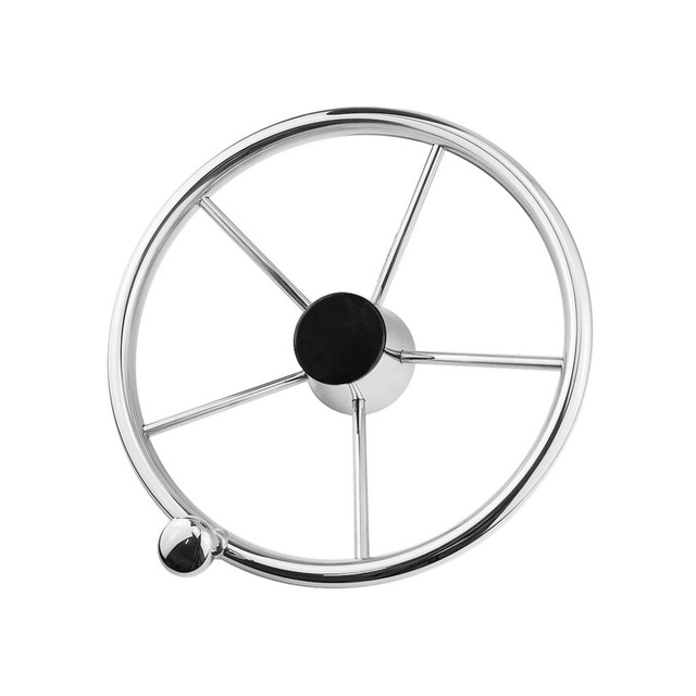 BSET-MATEL-13-12-342mm-Steering-Wheel-Stainless-Steel-316-Marine-Grade-with-Spinner-Handle-Knob-Boat-1448100