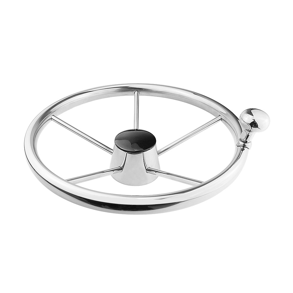 BSET-MATEL-13-12-342mm-Steering-Wheel-Stainless-Steel-316-Marine-Grade-with-Spinner-Handle-Knob-Boat-1448100