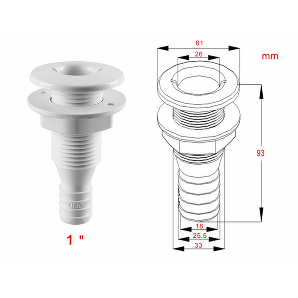 BSET-MATEL-1inch-Nylon-Plastic-Thru-Hull-Bilge-Fitting-Plug-For-Bilge-Pump-Aerator-Hose-of-Boat-Mari-1446763