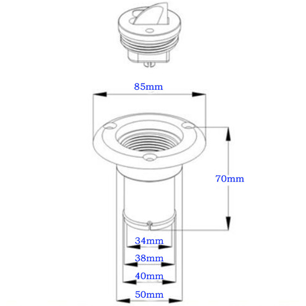 Marine-Boat-Deck-Oil-Fill-Filler-Replacement-Cap--Chain-plastic-Water-Gas-1443799