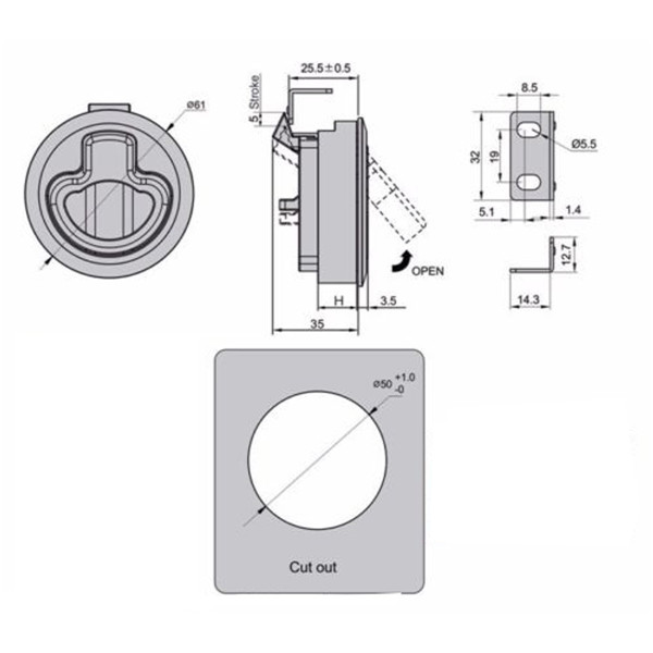 Slam-Latch-Hatch-Round-Pull-Latch-12Door-Replace-M1-63-RV-Marine-BOAT-1104123
