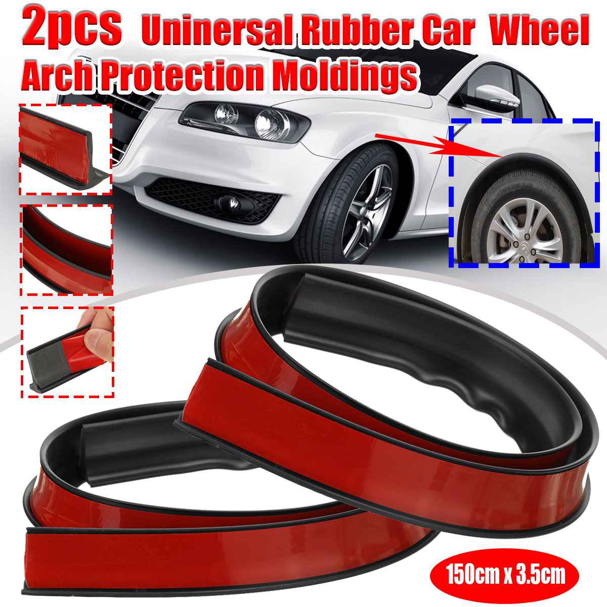 15M-Universal-Rubber-Car-Mudguard-Wheel-Arch-Protection-Moldings-Black-1736490