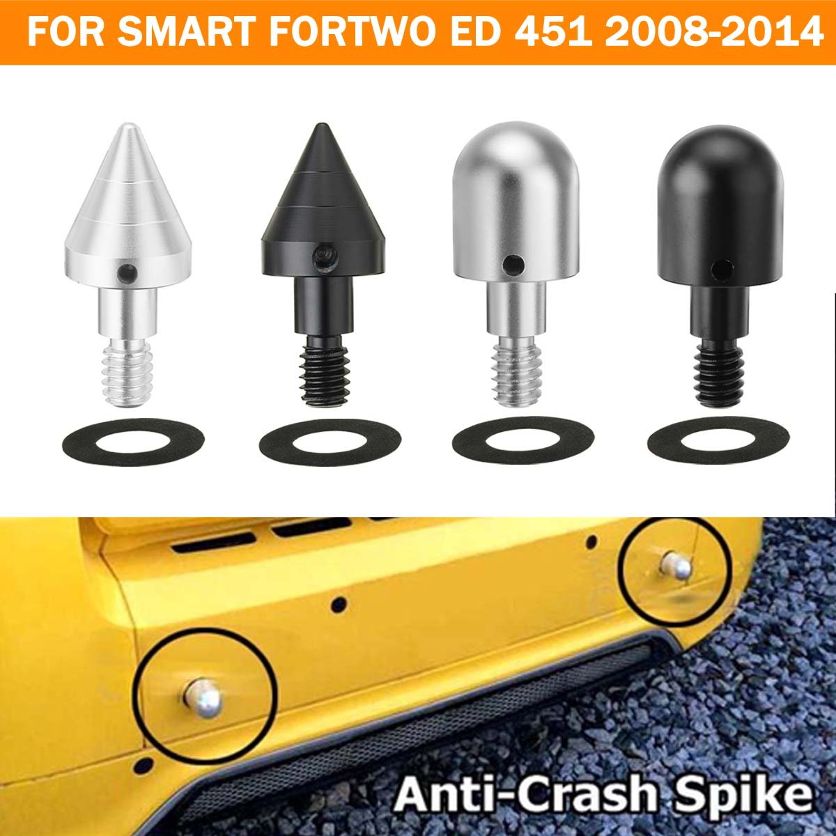 1PC-FrontRear-Bumper-Spike-Guards-Protector-For-SMART-Fortwo-ED-451-2008-2014-1818967