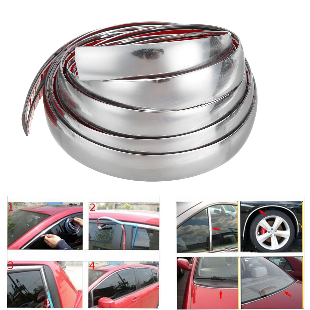 20mmx3m-Chrome-Car-Molding-Trim-Door-Body-Side-Roof-Decorate-Strip-Protector-1818965