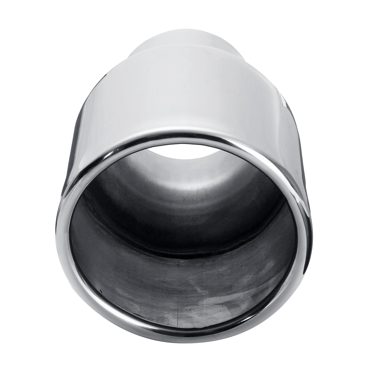 25Inch-In-4Inch-Out-Stainless-Chrome-Car-Tail-Rear-Exhaust-Muffler-Pipe-Tip-Cut-Durable-1641197