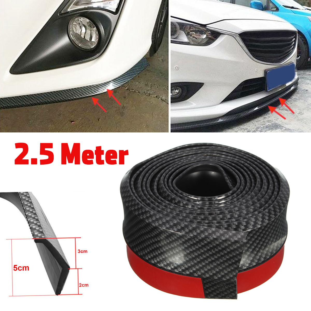 25M-Car-Front-Bumper-Lip-Protector-Carbon-Fiber-Spoiler-Decorative-Strip-1405538