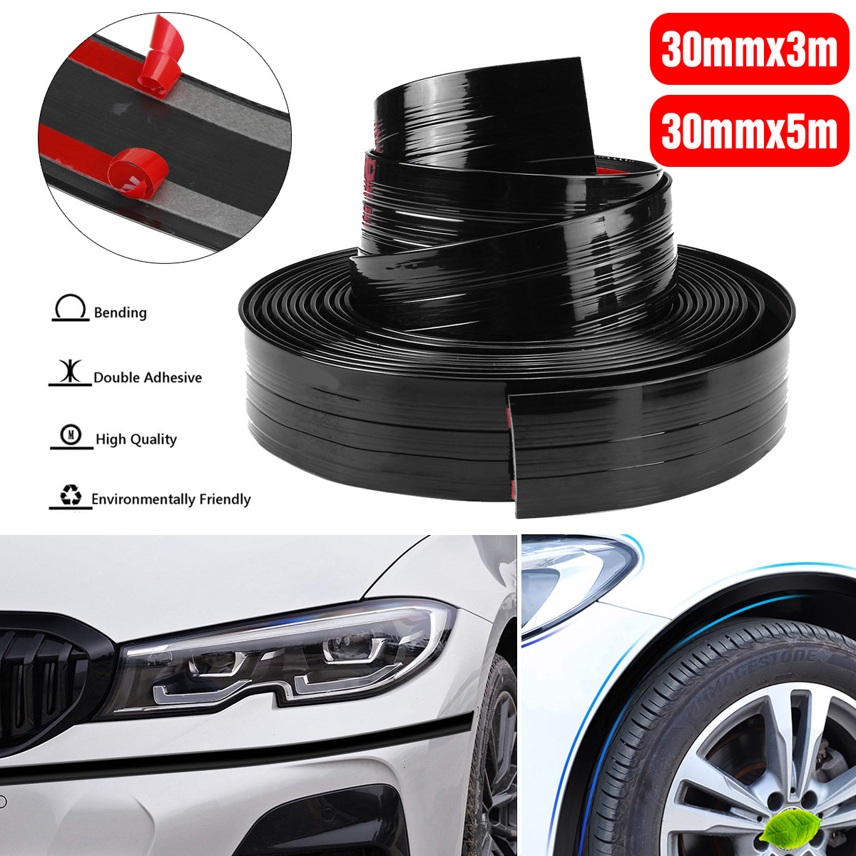 35M-30mm-Molding-Trim-Black-Car-Roof-Body-Side-Grille-Window-Decorative-Strip-1818886