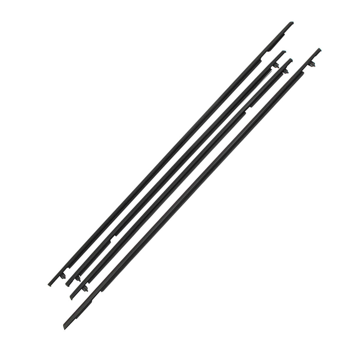 4PCS-Car-Outside-Window-Moulding-Weatherstrip-Weather-Seal-Black-For-Civic-1684534