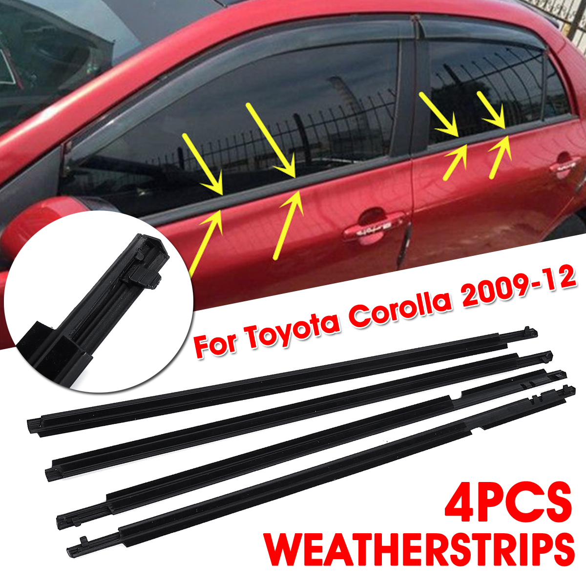 4X-Door-Weatherstrip-Window-Moulding-Trim-Seal-Belt-For-Toyota-Corolla-2009-2012-1666312