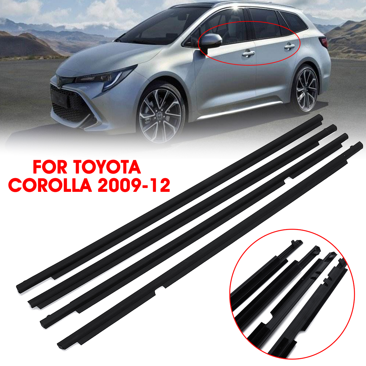 4X-Door-Weatherstrip-Window-Moulding-Trim-Seal-Belt-For-Toyota-Corolla-2009-2012-1666312
