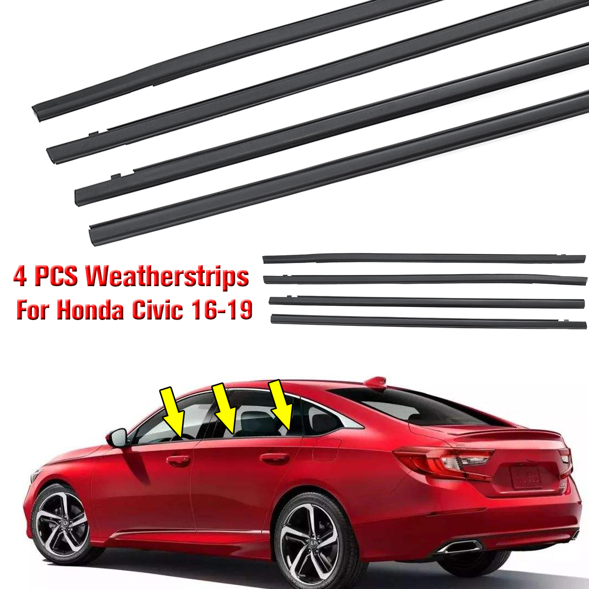 4pcs-Car-Weatherstrip-Window-Moulding-Trim-Door-Seal-Belt-For-Honda-Civic-16-19-1666599