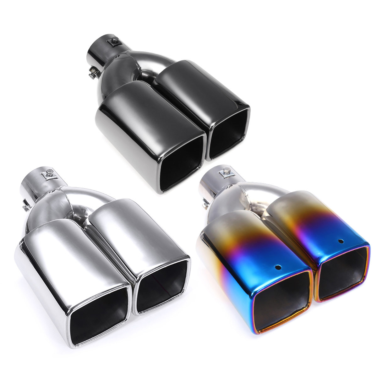 63mm-25quot-Stainless-Steel-Inlet-Tail-Rear-Pipe-Tip-Muffler-Exhaust-Silencer-Cover-1607020