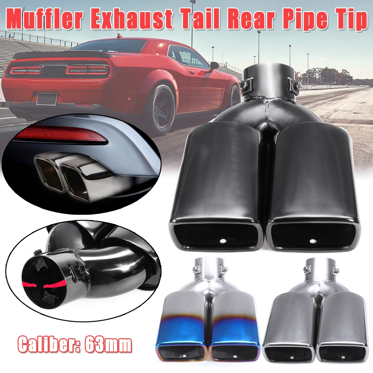 63mm-Motorcycle-Stainless-Steel-Inlet-Sports-Exhaust-Tail-Pipe-Muffler-Cover-Cover-1607019