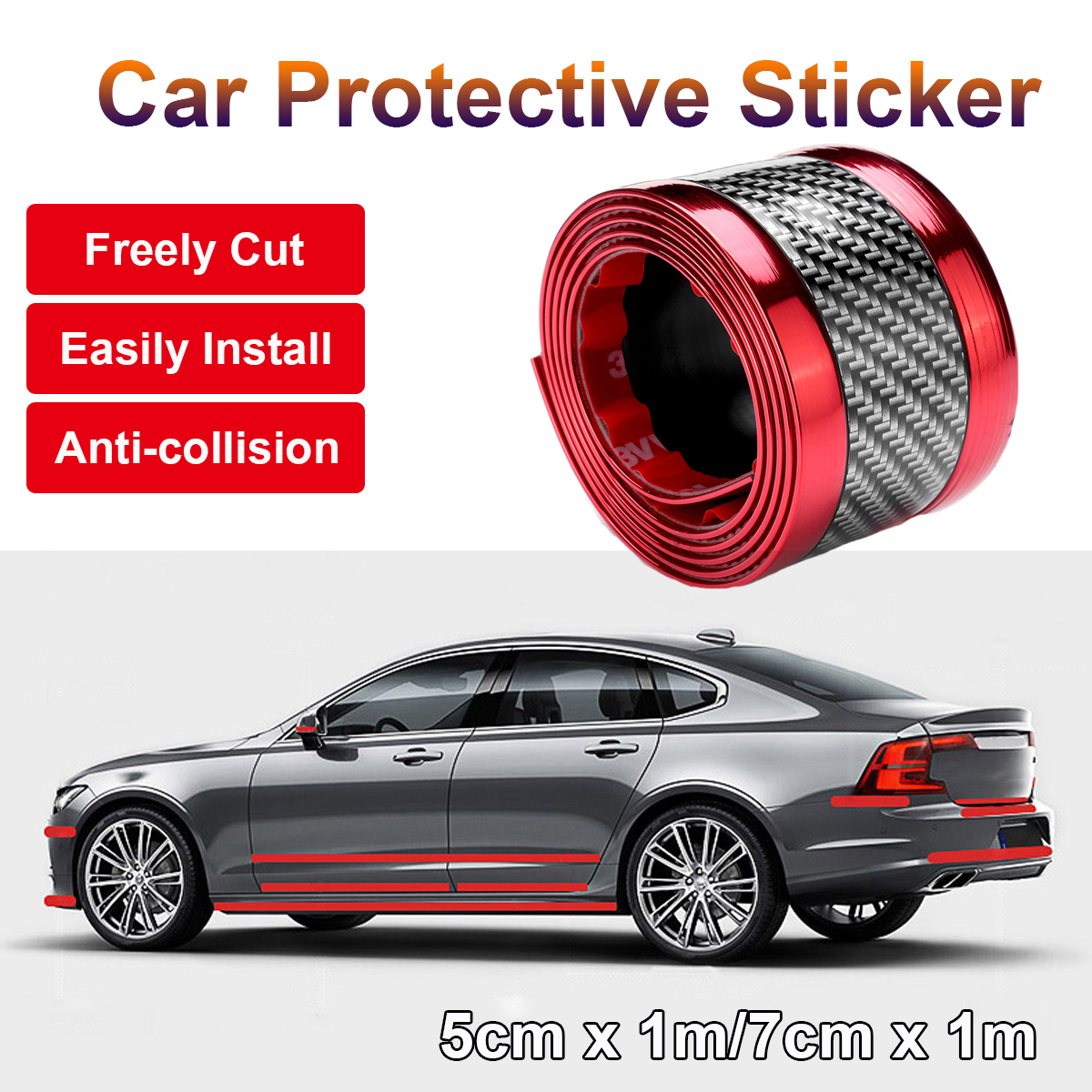 Anti-collision-Car-Door-Carbon-Fiber-Protective-Sticker-Plate-Universal-1785543