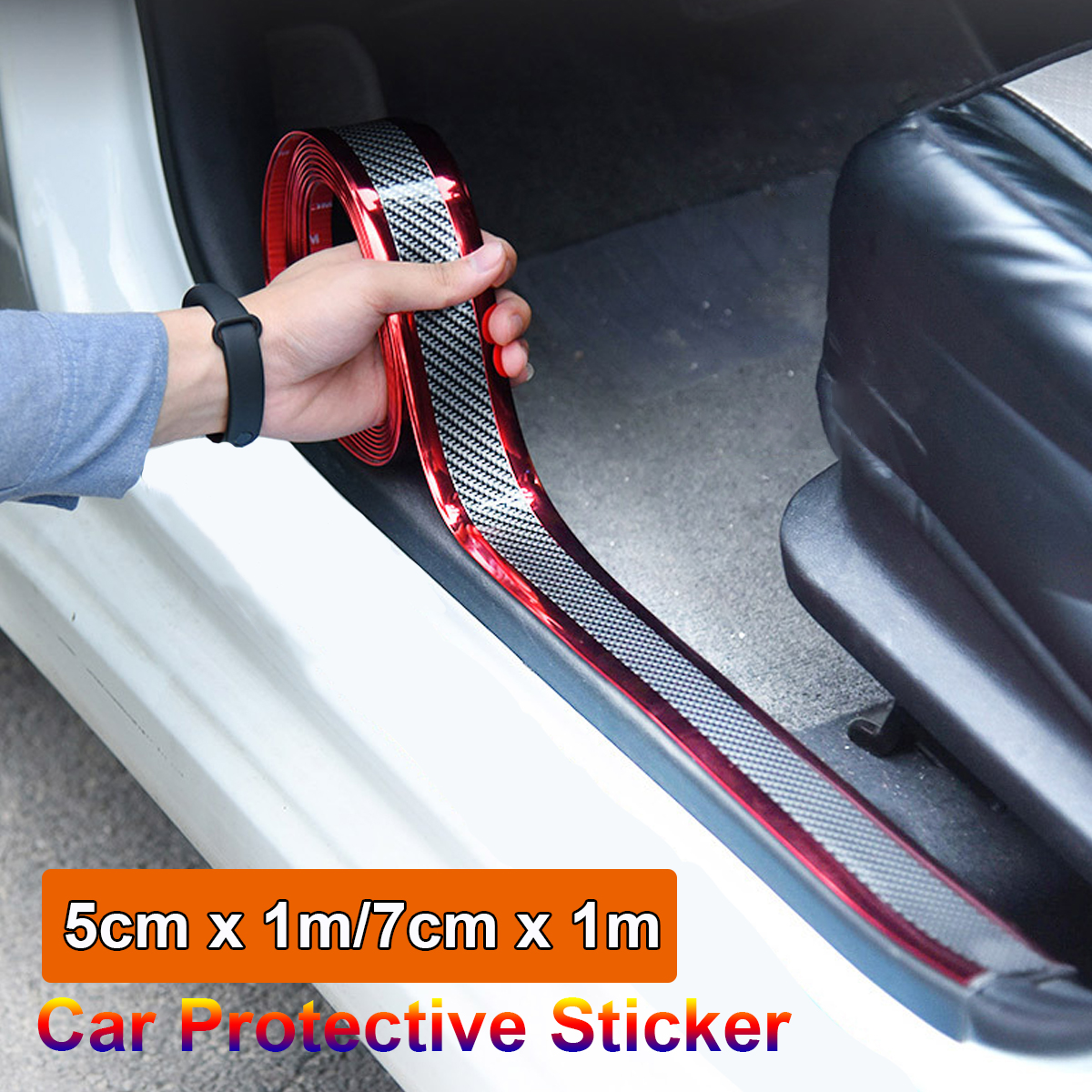 Anti-collision-Car-Door-Carbon-Fiber-Protective-Sticker-Plate-Universal-1785543