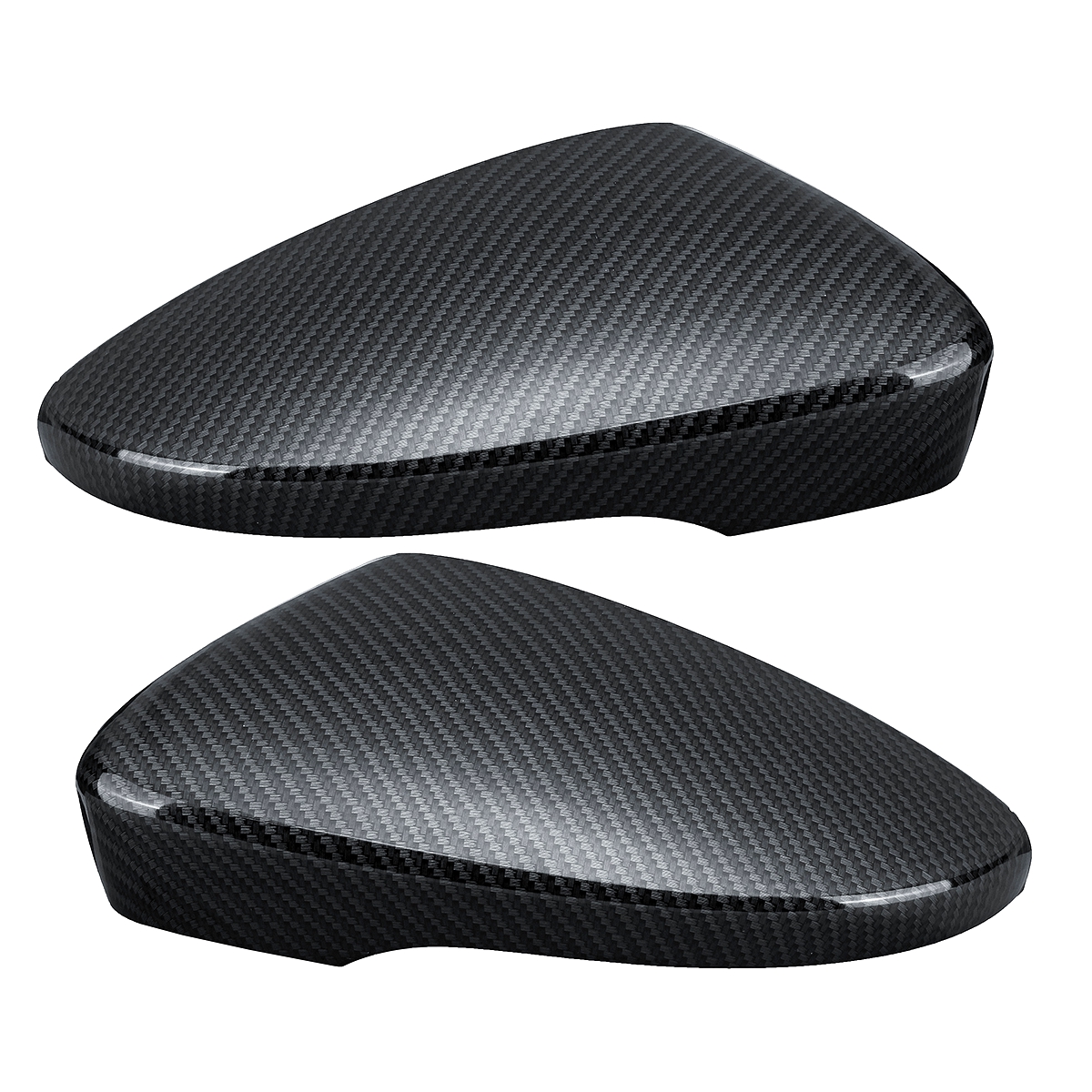 Car-Door-Wing-Rearview-Mirror-Cover-Carbon-Black-Pair-for-VW-Passat-Scirocco-Beetle-CC-Eos-1432182