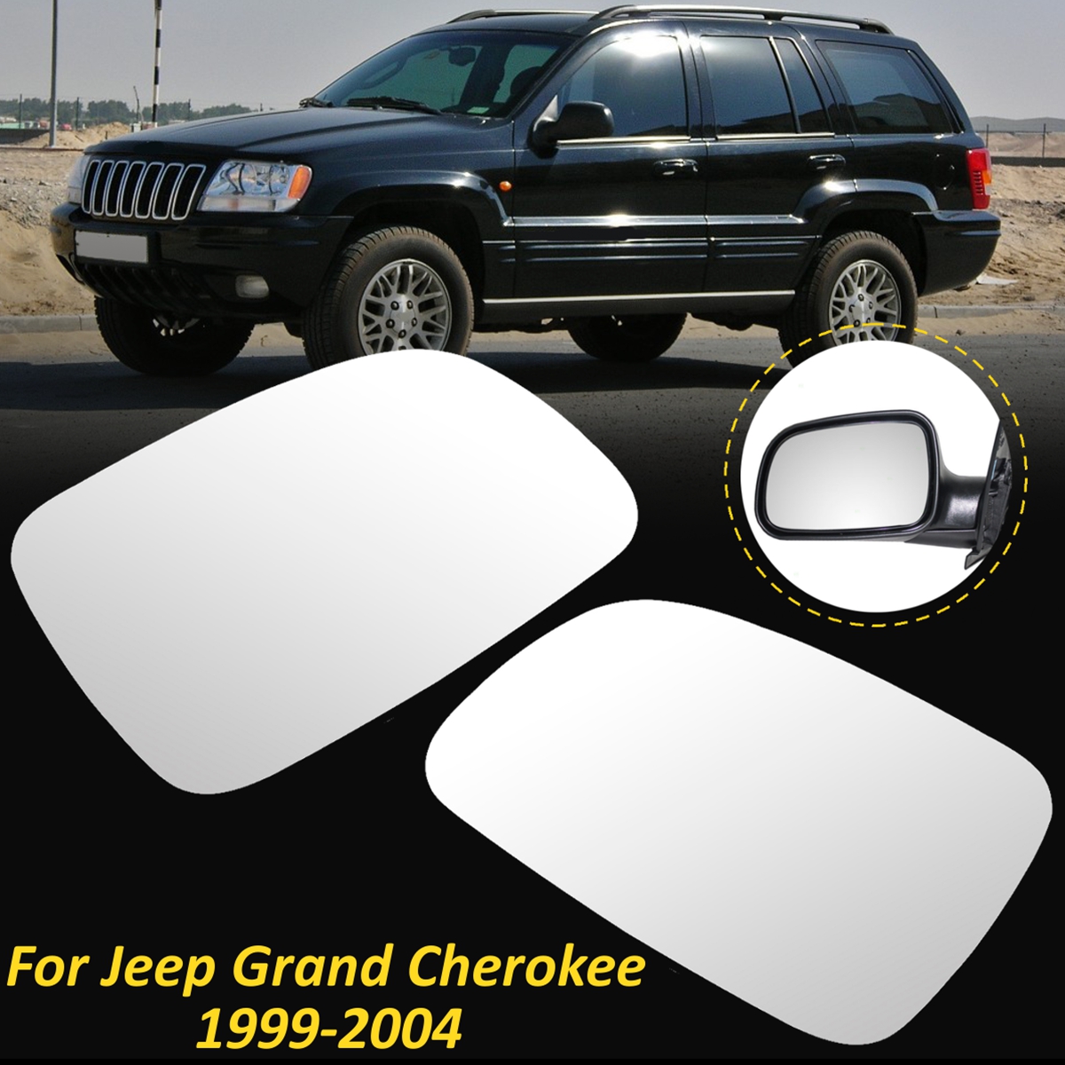 Car-LeftRight-Rearview-Mirror-Glass-for-Jeep-Grand-Cherokee-1999-2004-1405506