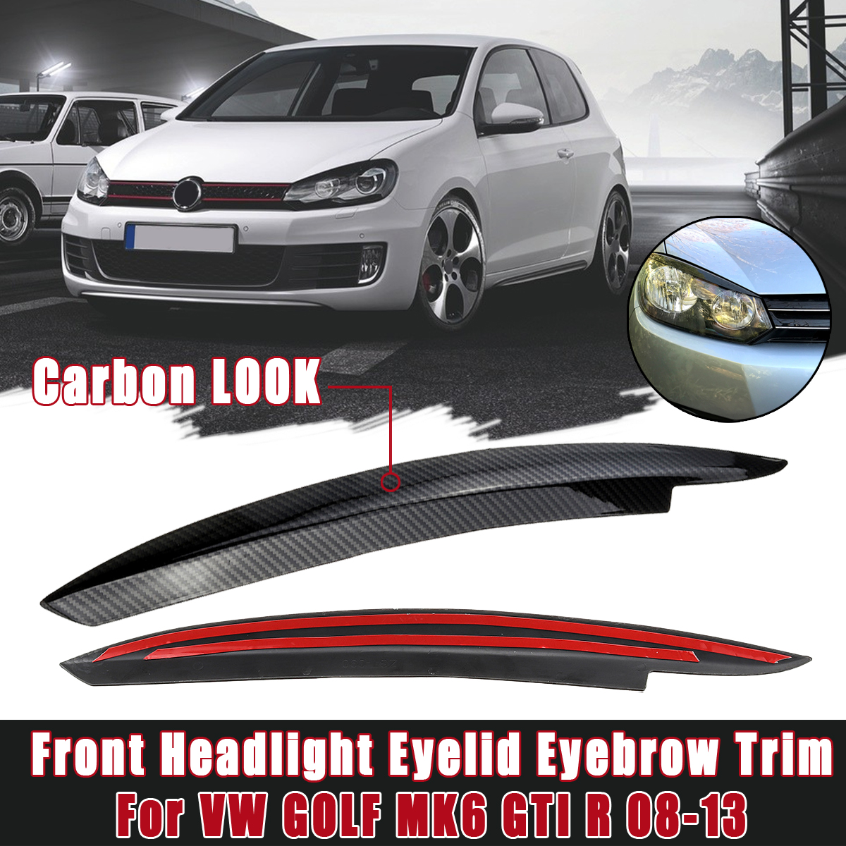 Carbon-Look-Front-Headlight-Eyelid-Eyebrow-Trims-For-VW-GOLF-MK6-GTI-R-2008-2013-1646835