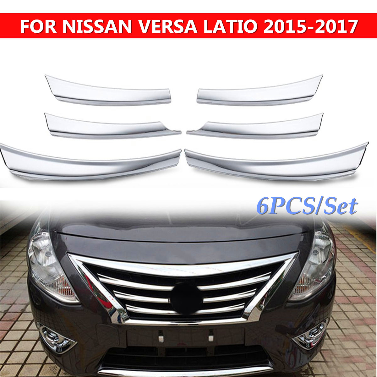 Chrome-Front-Mesh-Grille-Head-Bumper-Cover-Trim-Fit-for-2015-2017-NISSAN-VERSA-LATIO-1243732