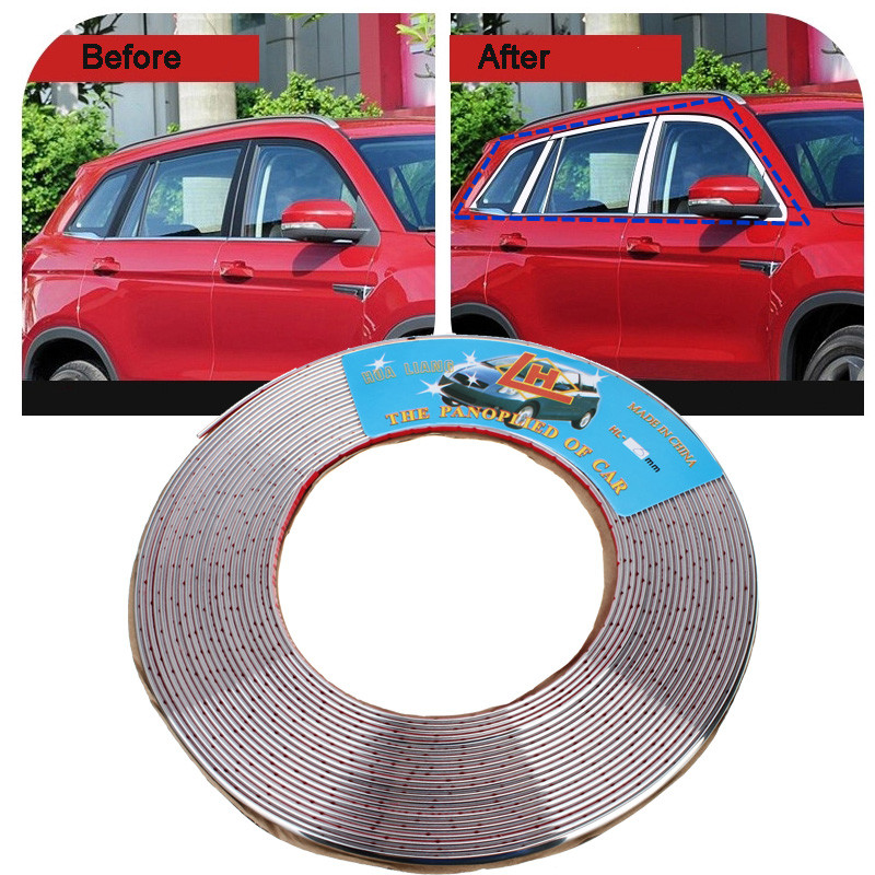 DIY-Silver-15M-6mm-Car-Auto-Chrome-Moulding-Trim-Strip-For-Window-Bumper-Grille-1010583
