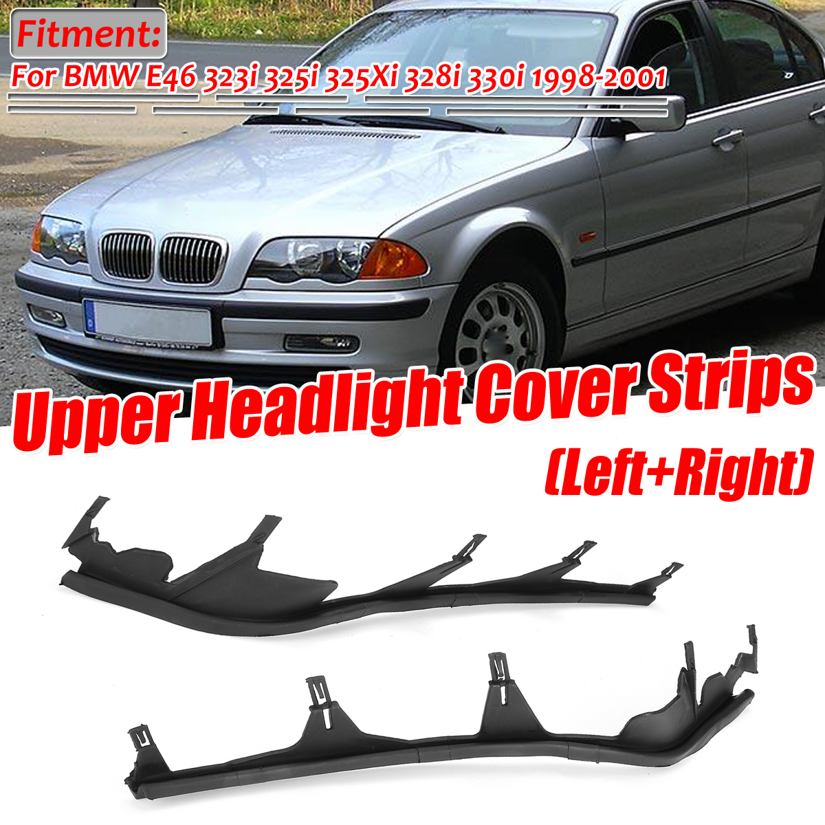 For-BMW-E46-323i-325i-325Xi-328i-330i-Car-Left--Right-Headlight-Cover-Strip-1998-01-1646333