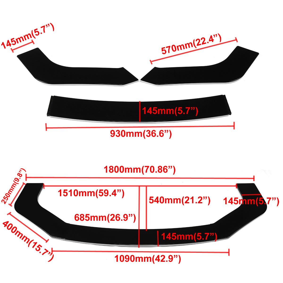 Front-Lip-Chin-Bumper-Protector-Body-Kits-Black-with-White-Line-Fits-Universal-Car-Bumper-Exterior-B-1656225