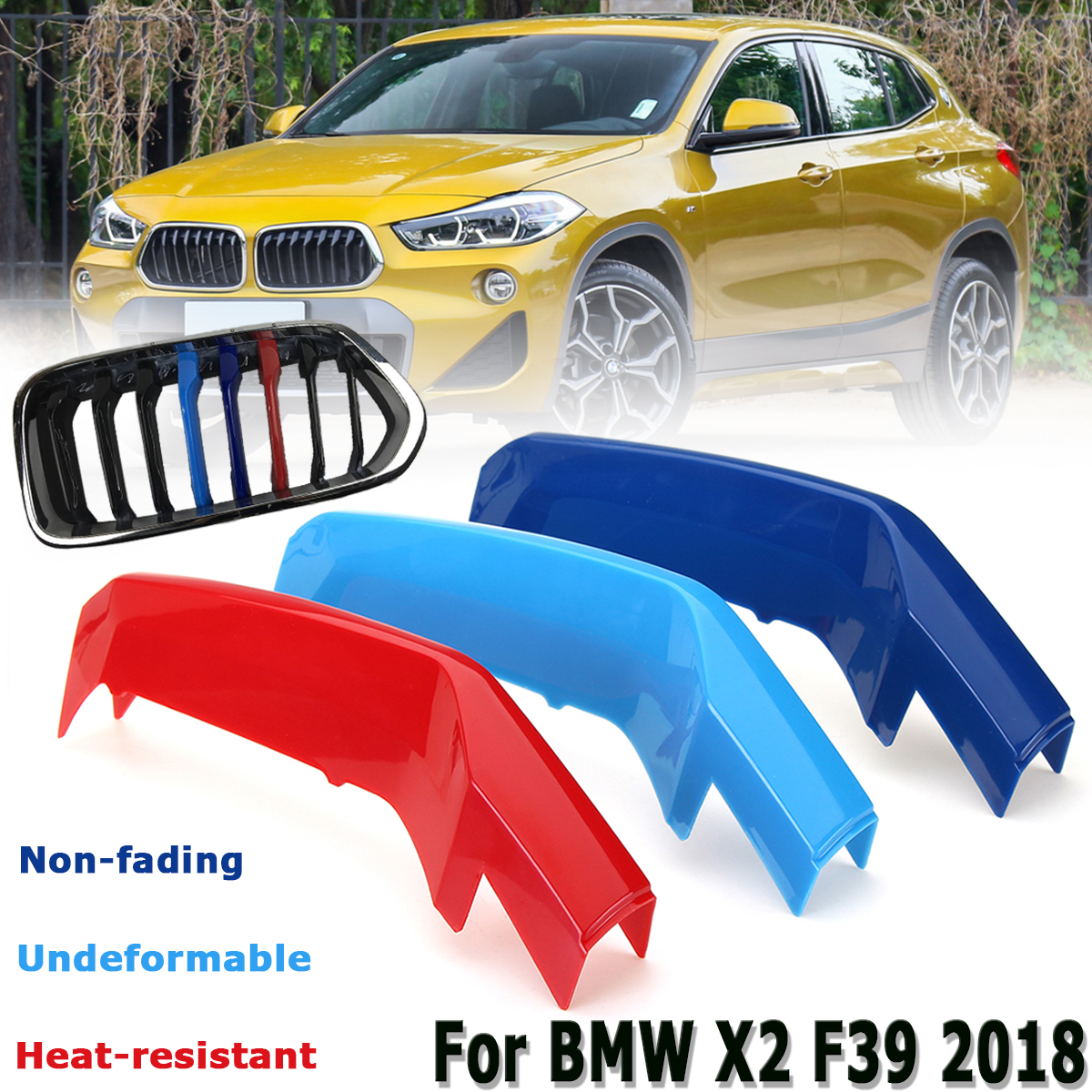 M-Color-Car-Front-Grille-Grill-Cover-Trim-Clips-Moulding-Trim-Strip-for-BMW-X2-F39-2018-1325894