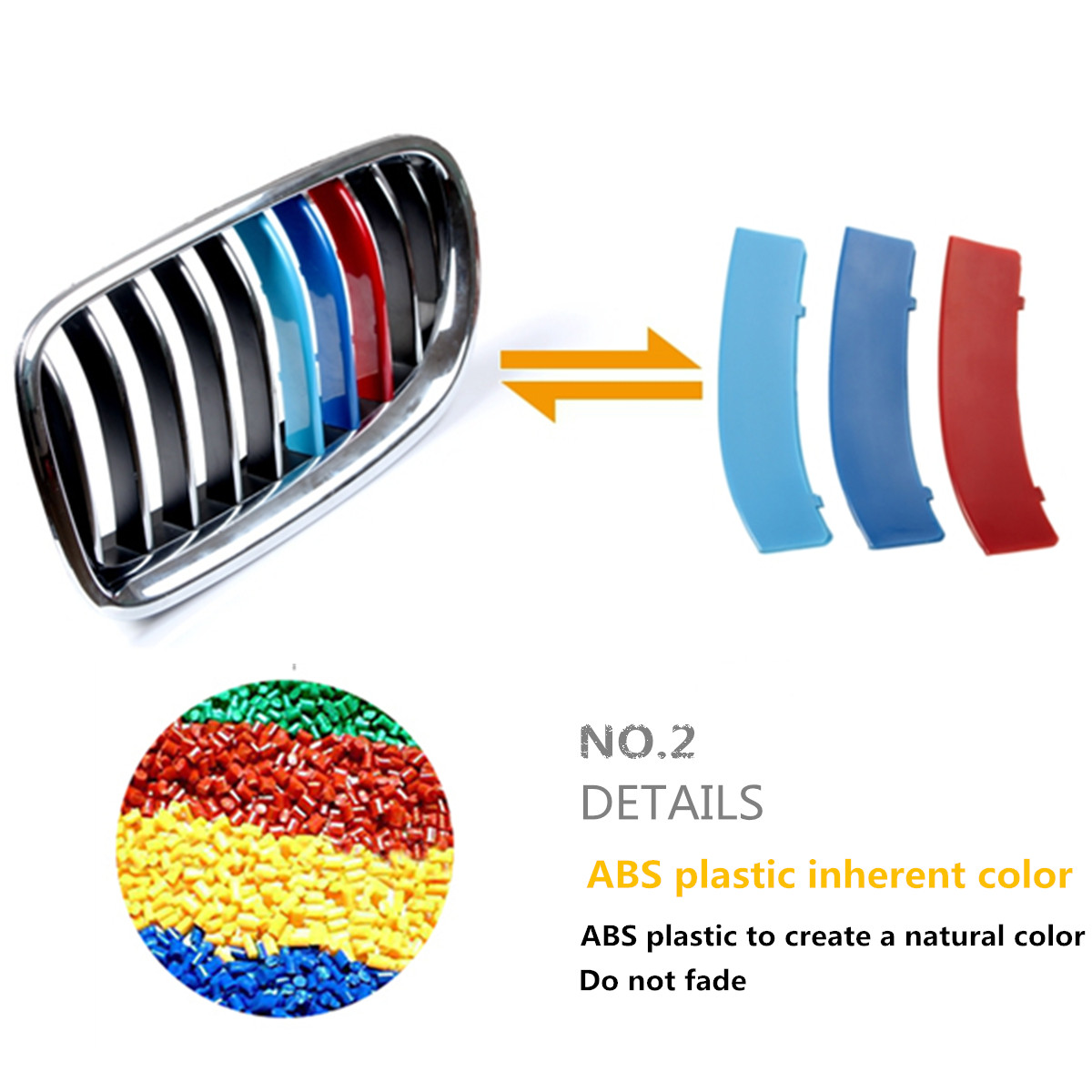 M-Colors-M-Style-Buckle-Clip-For-BMW-3-Series-11-Bar-Front-Kidney-Grille-Grill-1045900