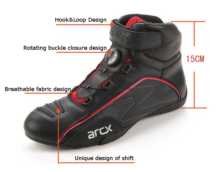 Cow-Leather-Motorcycle-Racing-Shoes-Riding-Boots-with-Tuning-Knob-Laces-ARCX-1068246