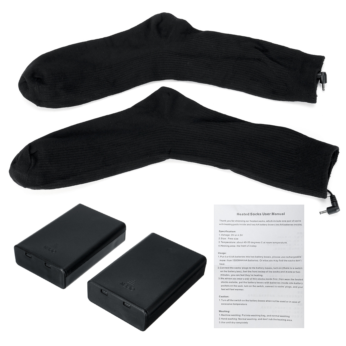 Electric-Winter-Warm-Heated-Socks-Men-Women-Casual-Socks-Outdoor-Skiing-Black-1751718