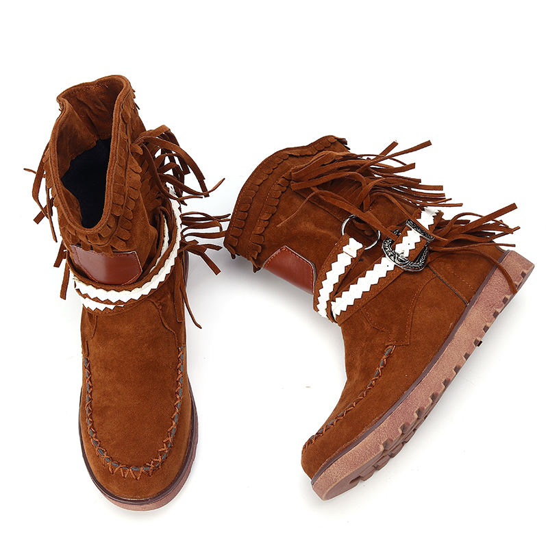 Women-Tassel-Fringe-Middle-Ankle-Boots-Fashion-Buckle-Motorcycle-Flat-Shoes-1610128