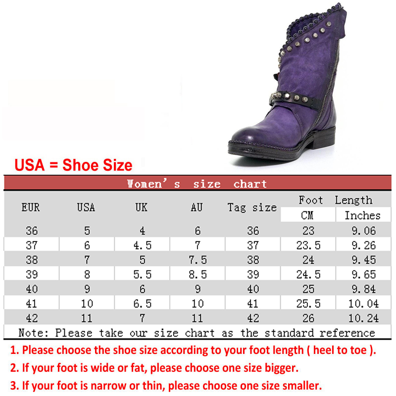 Women-Vintage-Rivet-Motorcycle-Ankle-Boots-Buckle-Ladies-Round-Toe-Horse-shoes-Low-heeled-1595774