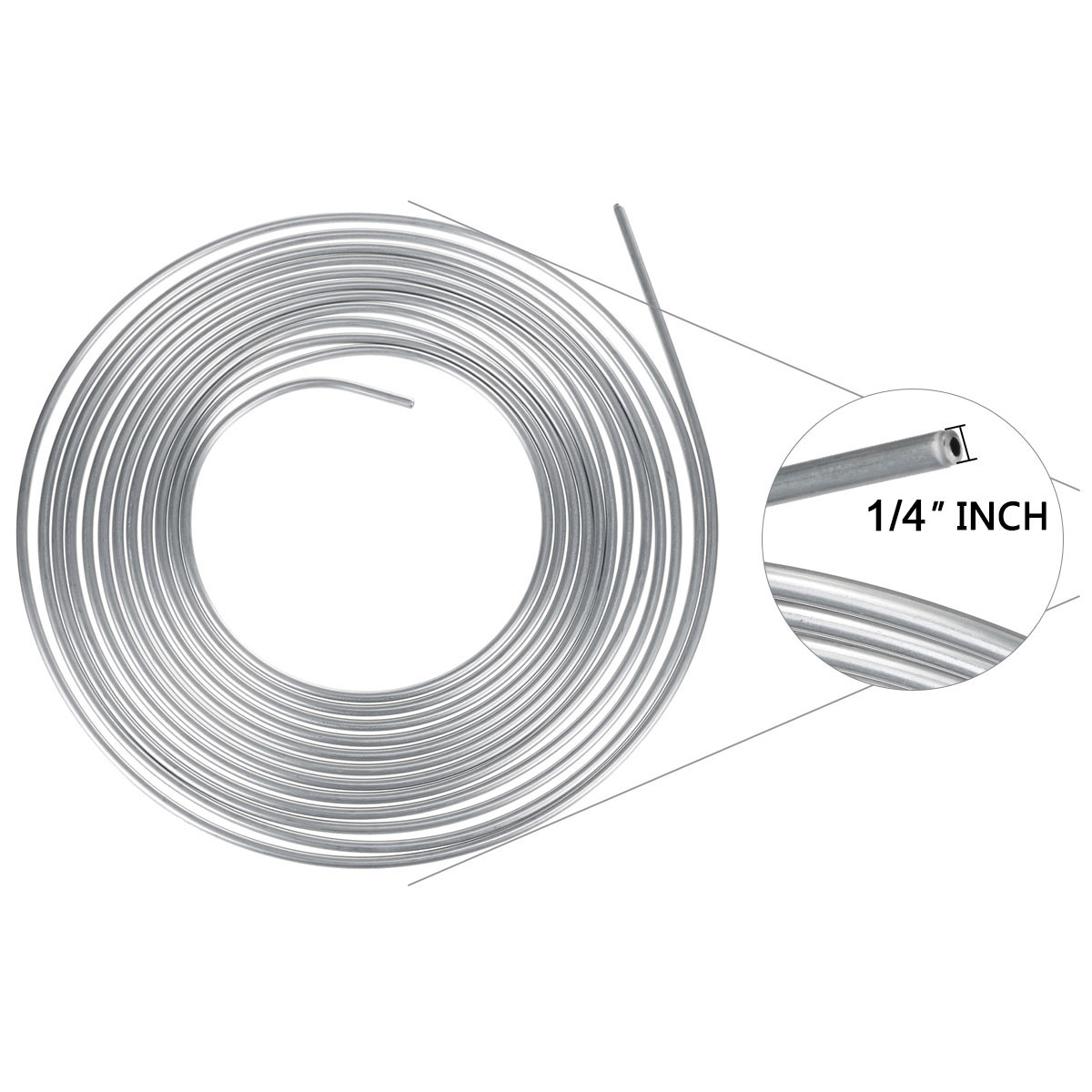 25-Foot-Coil-Roll-Coil-of-14quot-OD-Steel-Zinc-Silver-Brake-Line-Fuel-Tubing-Kit-1712620