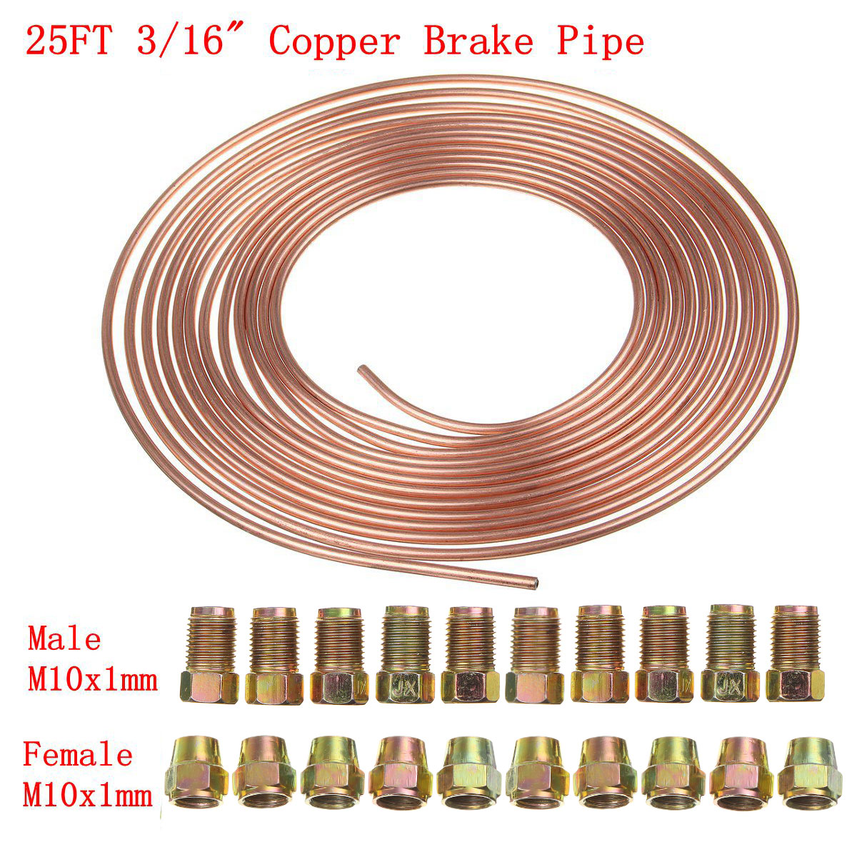 Brake-Pipe-Line-Repair-Flaring-Kit-Pipe-End-Flarer-Cutter-Bender-25Fit-316-OD-Roll-With-20Pcs-Nuts-1705530
