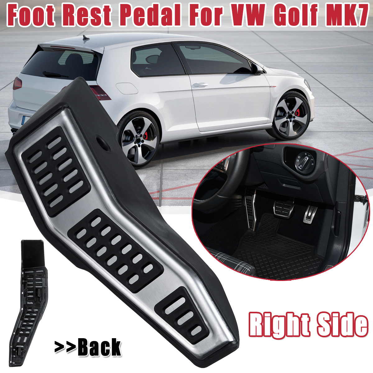 Car-Right-Side-Foot-Rest-Pedals-Pad-Steel-Kick-Panel-RHD-For-VW-Golf-MK7-1625157