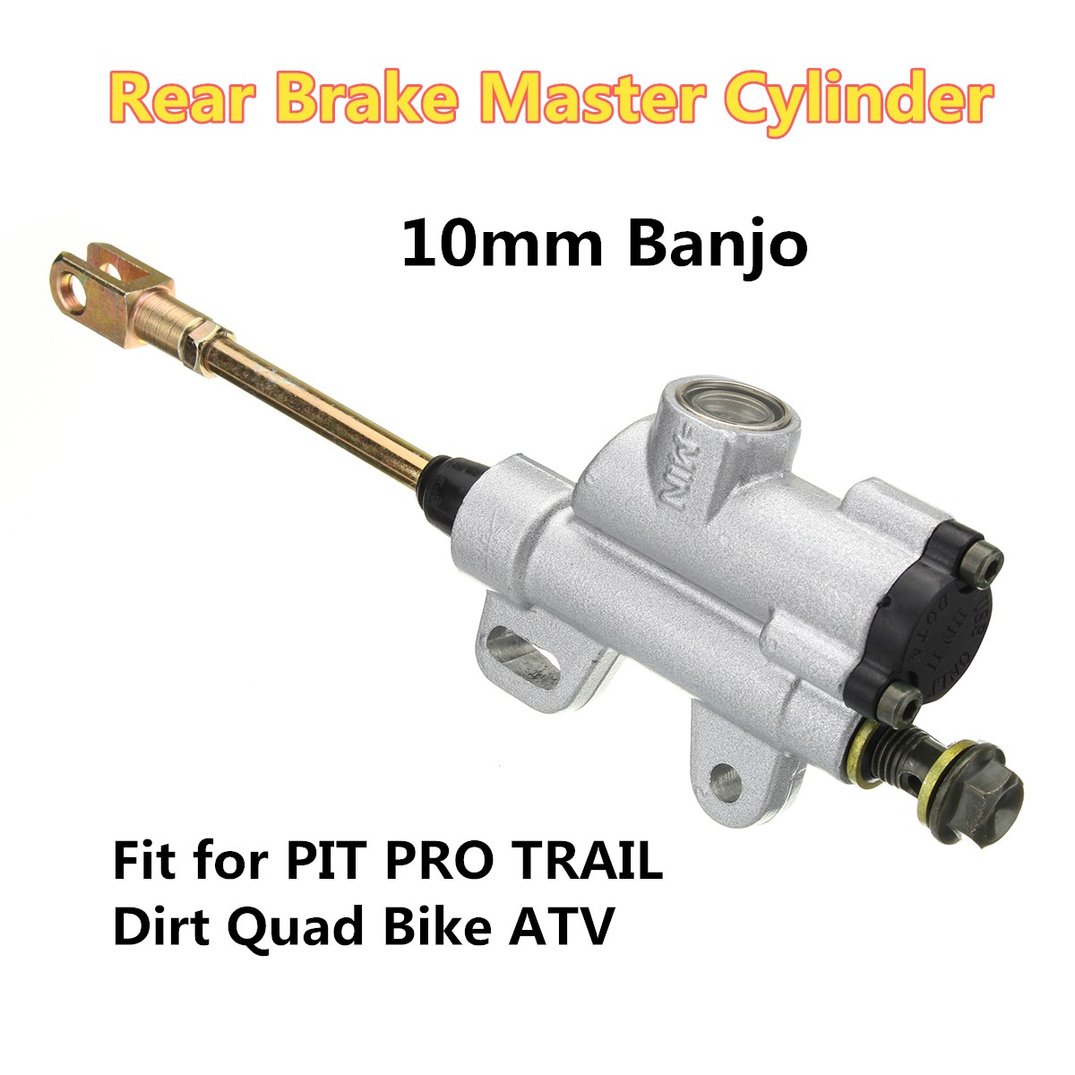 10mm-Banjo-Bolt-Silver-Rear-Hydraulic-Brake-Master-Cylinder-PIT-Dirt-Bike-ATV-1251179