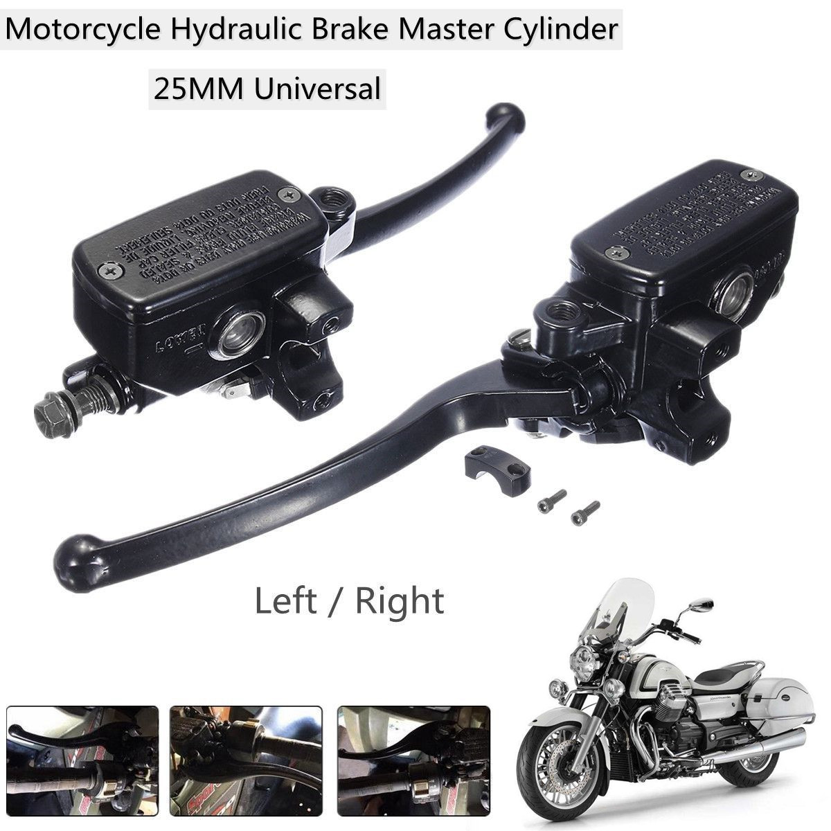 25mm-Motorcycle-Aluminum-Hydraulic-Brake-Clutch-Levers-Master-Cylinder-Universal-1268980